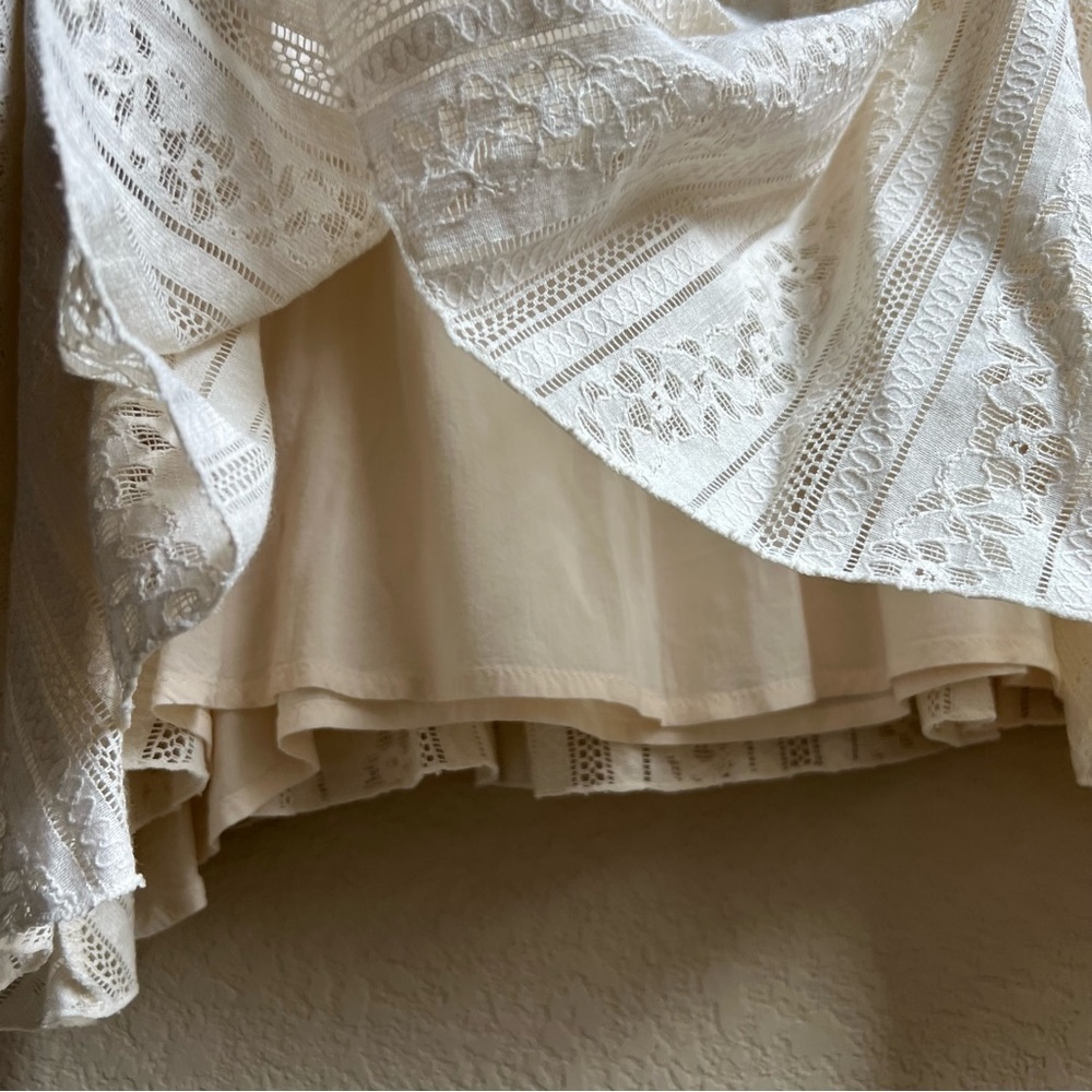 Free People Tu Es La Cream White Lace Sleeveless Mini Dress, size S - Picture 10 of 16